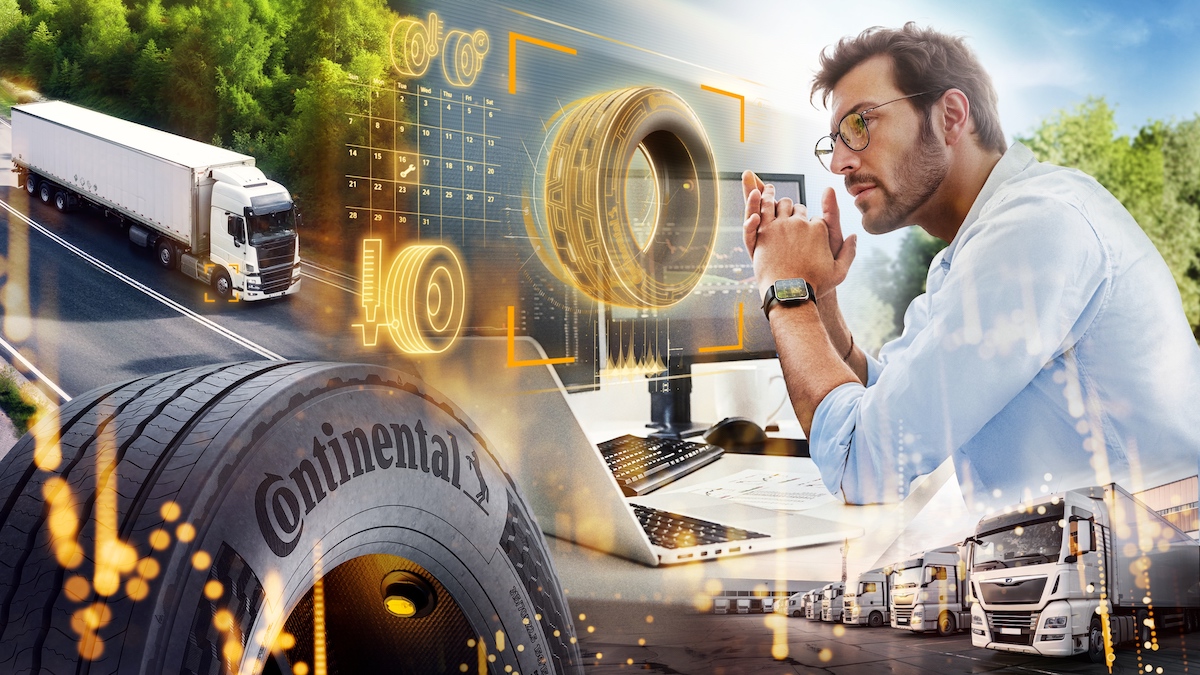 Continental offers tread depth measurements for commercial vehicle tires for the first time. This is made possible by a new generation of sensors and AI-based algorithms that automate tread depth checks and provide up-to-date data on upcoming services and tire changes.