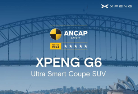 XPENG G6 Achieves Five-Star ANCAP SAFETY Rating. Image source: Press Release