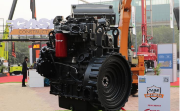 FPT Industrial, FPT industrial power case construction equipment's line-up with its F28 CEV stage v engine: A new solution for a more sustainable future. Image source: Press Release; FPT