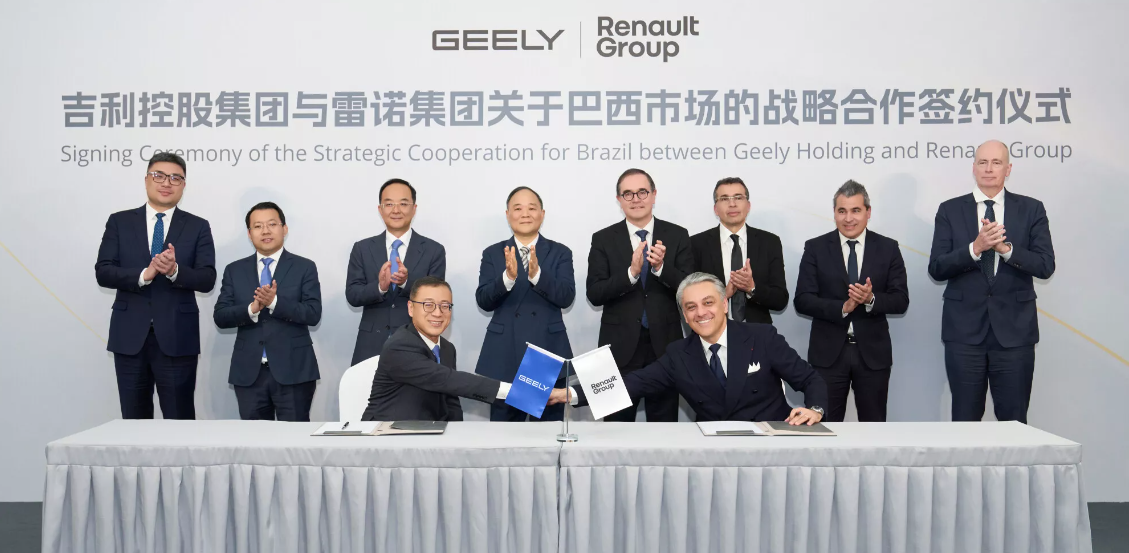 Renault Group and Geely Holding Group sign a framework agreement for a new strategic cooperation in Brazil. Image source: Press Release- Renault Group