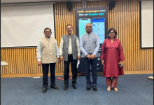 From Left _ Mr. Shambu Singh , Independent Director, MapmyIndia_ Mr. Rakesh Verma, Co-Founder & CMD, MapmyIndia_ Shri Hitesh Kumar S. Makwana, IAS, Surveyor General of India and Mrs. Rashmi Verma, Co-Founder & 1