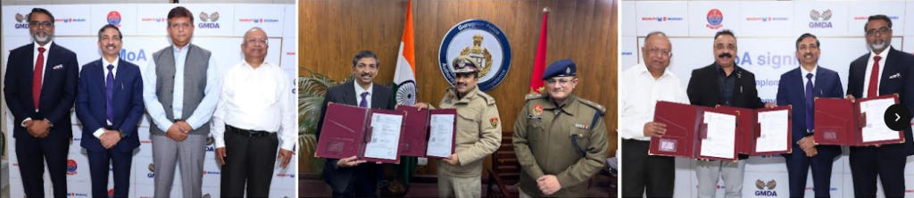 MoA Signing between Maruti Suzuki, GMDA and Police commissionerate, Gurugram