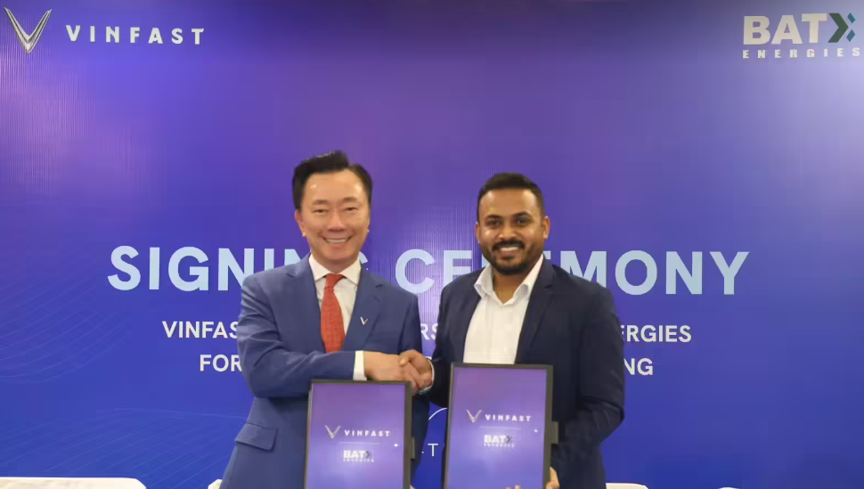 VinFast India Partners with BatX Energies for Battery Recycling. Image source: VinFast