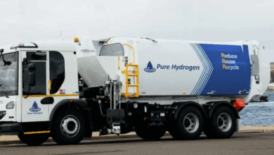 Render of the hydrogen-fuelled waste collection vehicles . Image source: Pure Hydrogen