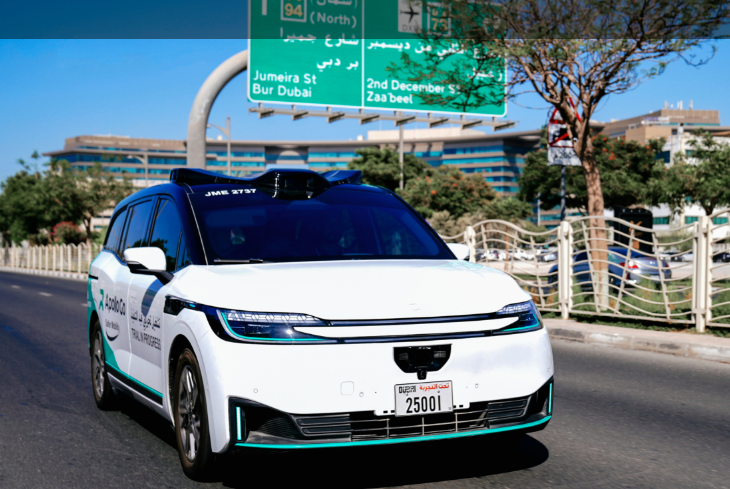 Baidu’s Apollo Go Granted First Ever Autonomous Vehicle Test Licenses in Dubai, Begins Trials on Public Roads. Image source: Baidu