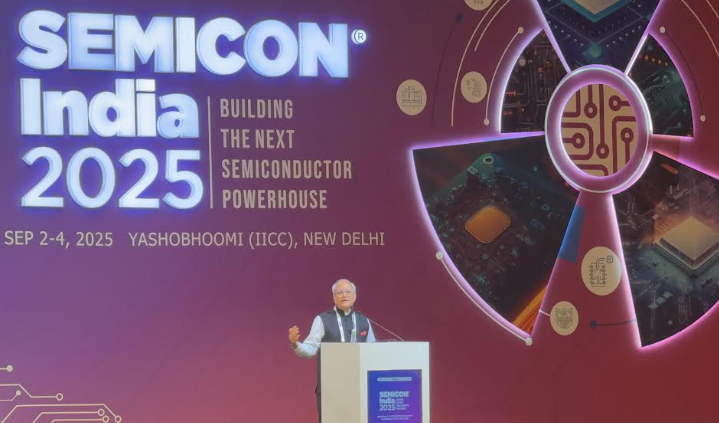 Ajai Chowdhry calls for India’s next big leap at Semicon 2025. Image source: Semicon 2025