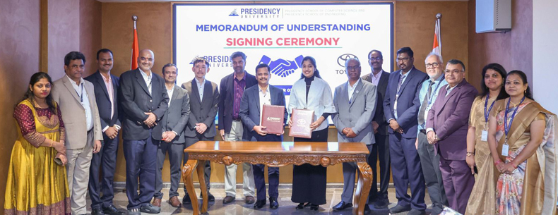 Toyota Kirloskar Motor Signs MoU with Presidency University, Bengaluru to Launch M. Tech Program in Automotive Information Technology. Image source: Toyota