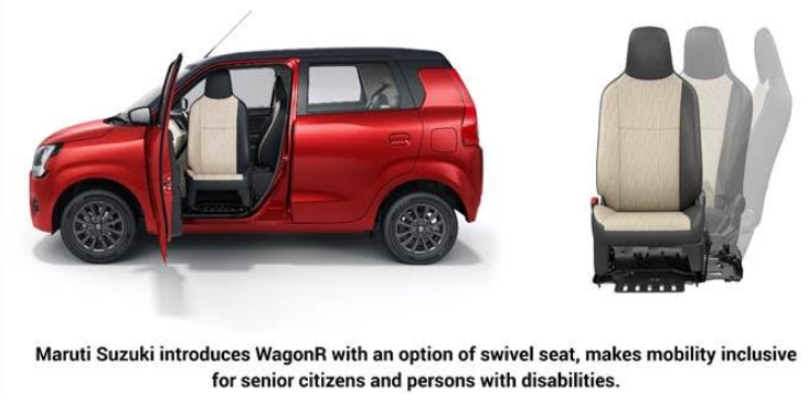 Maruti Suzuki Launches WagonR with Swivel Seat, Pioneering Inclusive Mobility in India. Image source: WagonR