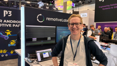Per Sigurdson, CEO and Co-Founder of RemotiveLabs, at CES 2026, in front of the hybrid vehicle topology that combines real vehicle hardware with a fully virtualized EE system, enabling full software introspection and early system-level integration testing.